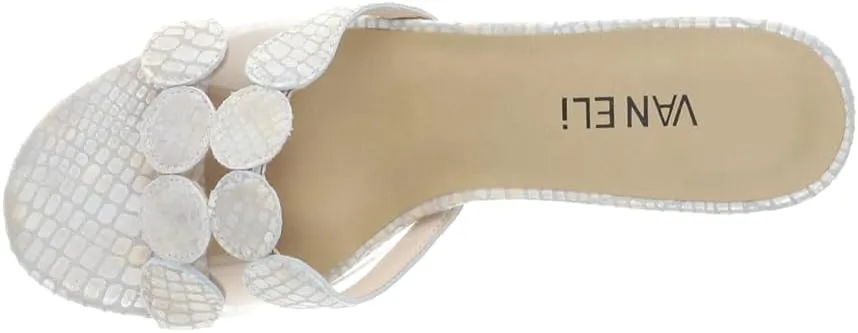 VANELi Womens Ophira Metallic Croc Block Casual Sandals Casual Low Heel 1-2" - Beige