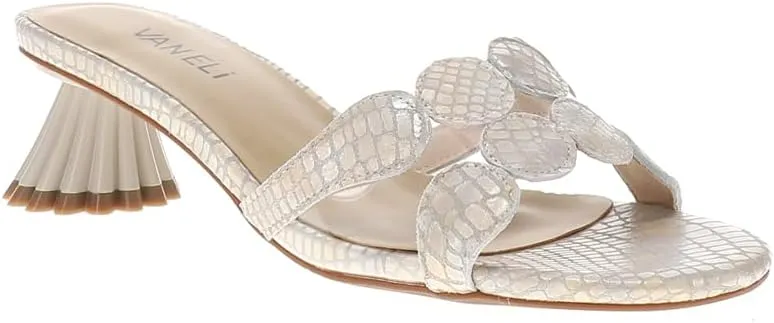 VANELi Womens Ophira Metallic Croc Block Casual Sandals Casual Low Heel 1-2" - Beige