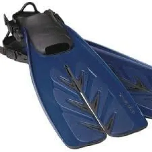 Velocity Duo Open Heel Fins, Metallic Blue/Black, Size S/M