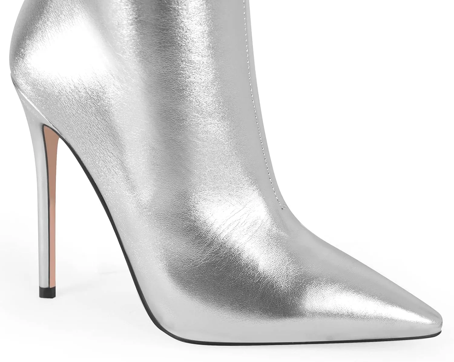 VERISSON Women's Over Knee Metallic Boots Point Toe Clorfulr Stiletto High Heels Zip up Thigh Booties