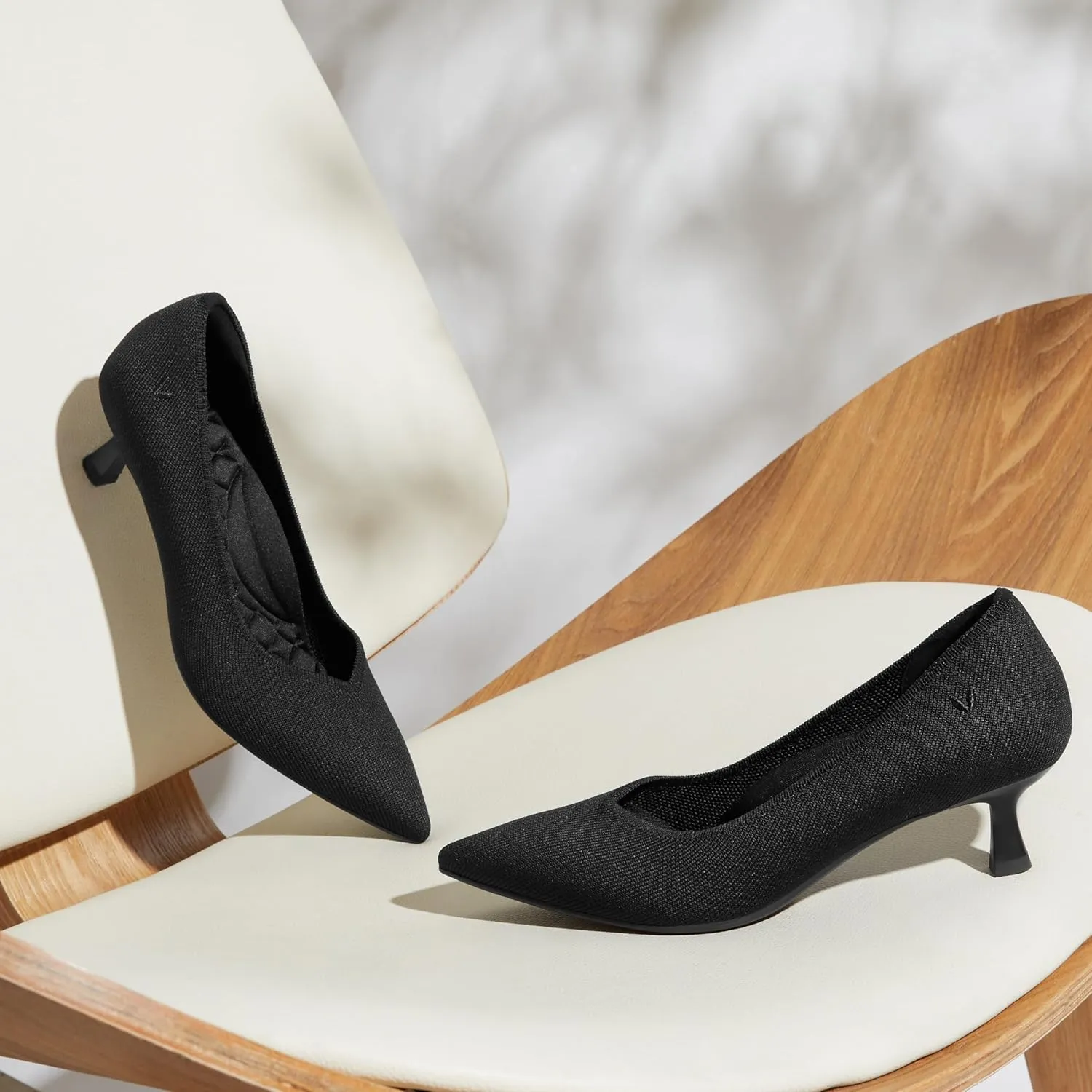 VIVAIA Scarlett Women's Pointed Toe Kitten Heels Shoes for Women Pumps with Arch Support