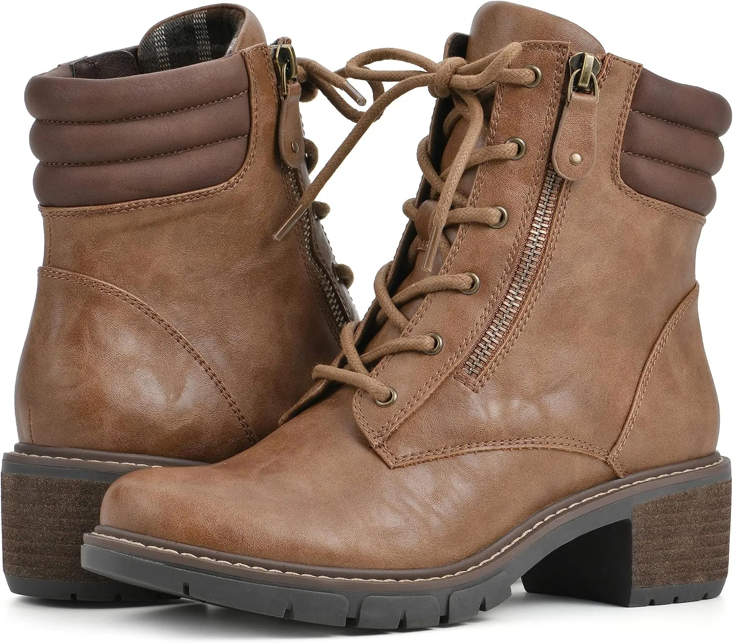 WHITE MOUNTAIN Women's Shoes Crazies Block Heel Combat Boot