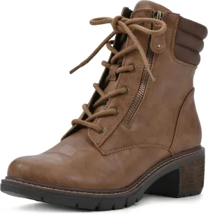 WHITE MOUNTAIN Women's Shoes Crazies Block Heel Combat Boot