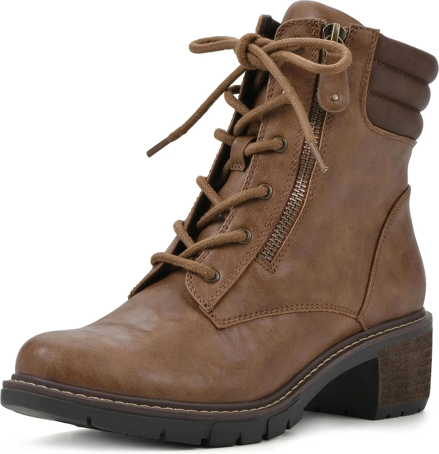 WHITE MOUNTAIN Women's Shoes Crazies Block Heel Combat Boot