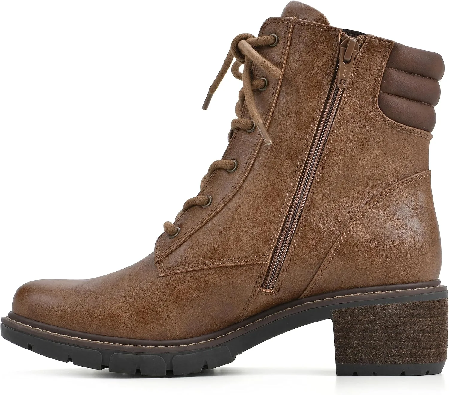 WHITE MOUNTAIN Women's Shoes Crazies Block Heel Combat Boot