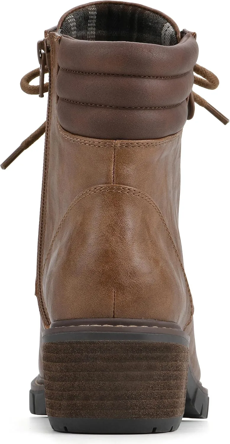WHITE MOUNTAIN Women's Shoes Crazies Block Heel Combat Boot