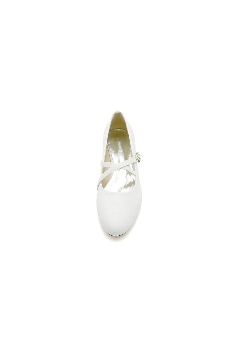 White Pointed Toe Wedding Flats