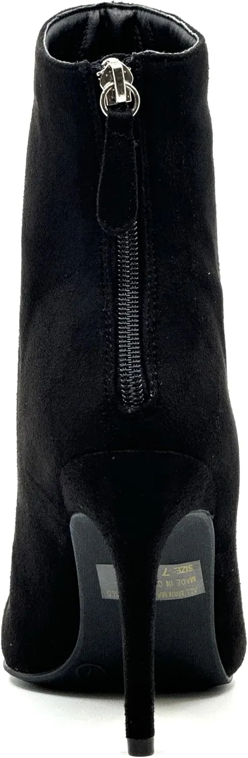 Wild Diva Womens Pointy Toe Stiletto High Heel Zipper Ankle Boots Booties