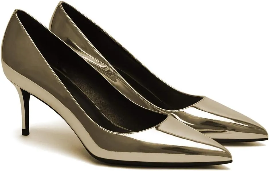 Women Fashion Pointed Toe Slip On Comfort Basic Kitten Heel Pumps Shoes