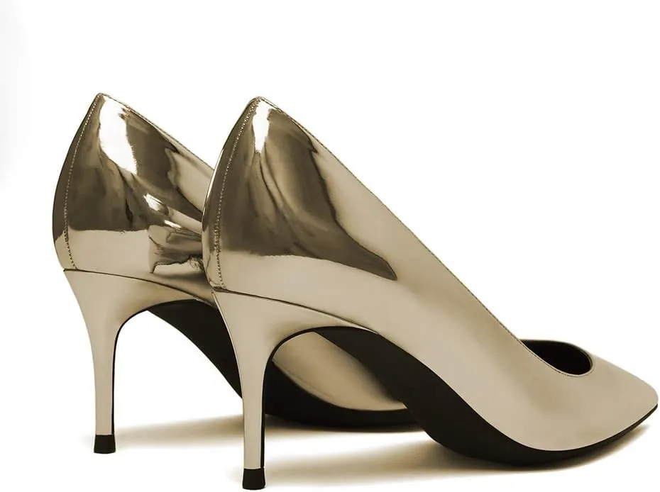Women Fashion Pointed Toe Slip On Comfort Basic Kitten Heel Pumps Shoes