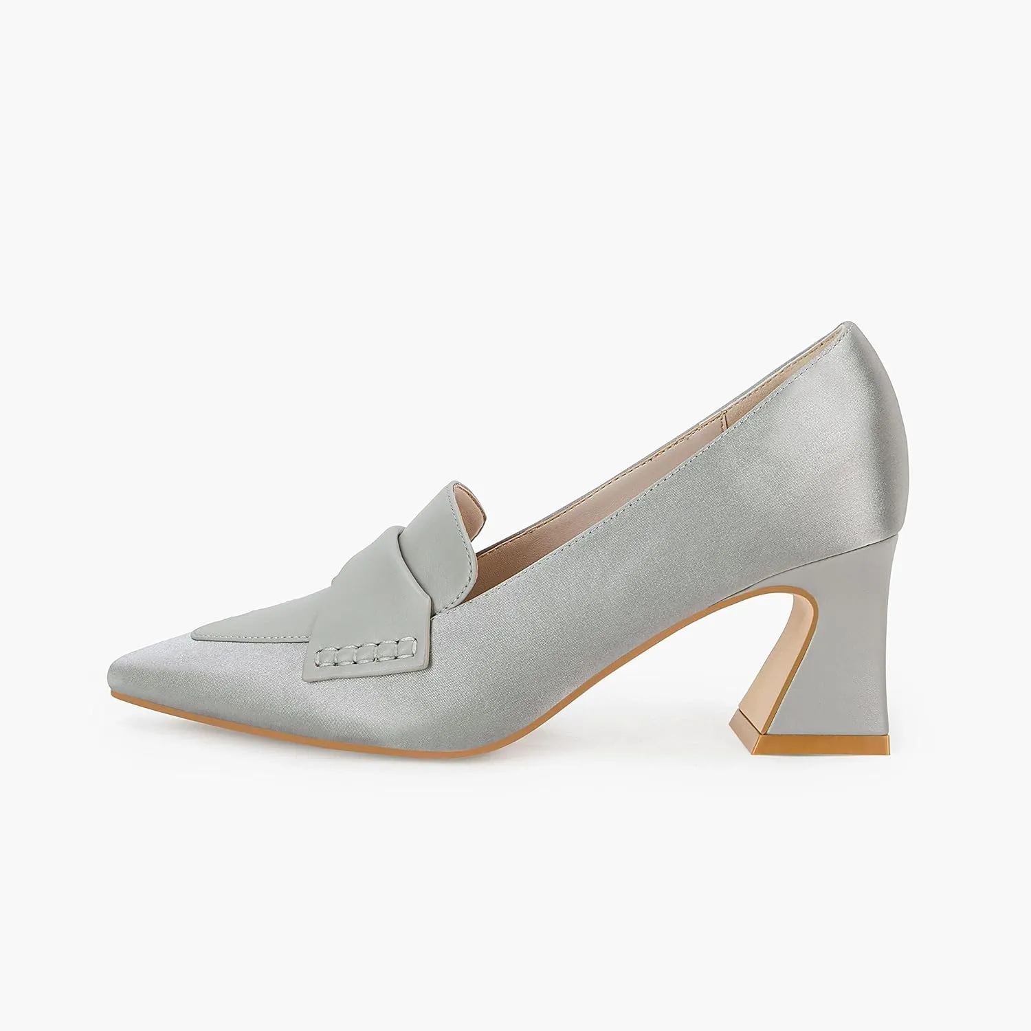 Women's Chunky Block Low Heels Pumps Stitching Retro Work Office Dress Shoes