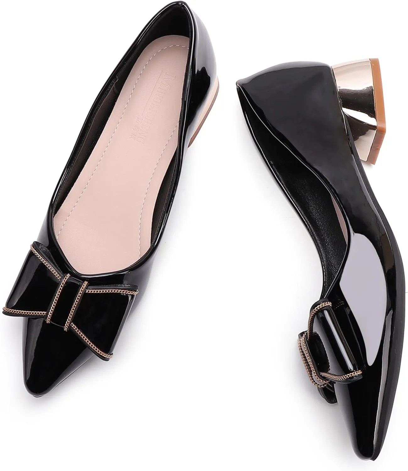 Women's Chunky Closed Toe Low Block Heels Work Pumps Comfortable Dress Wedding Shoes for Party Office