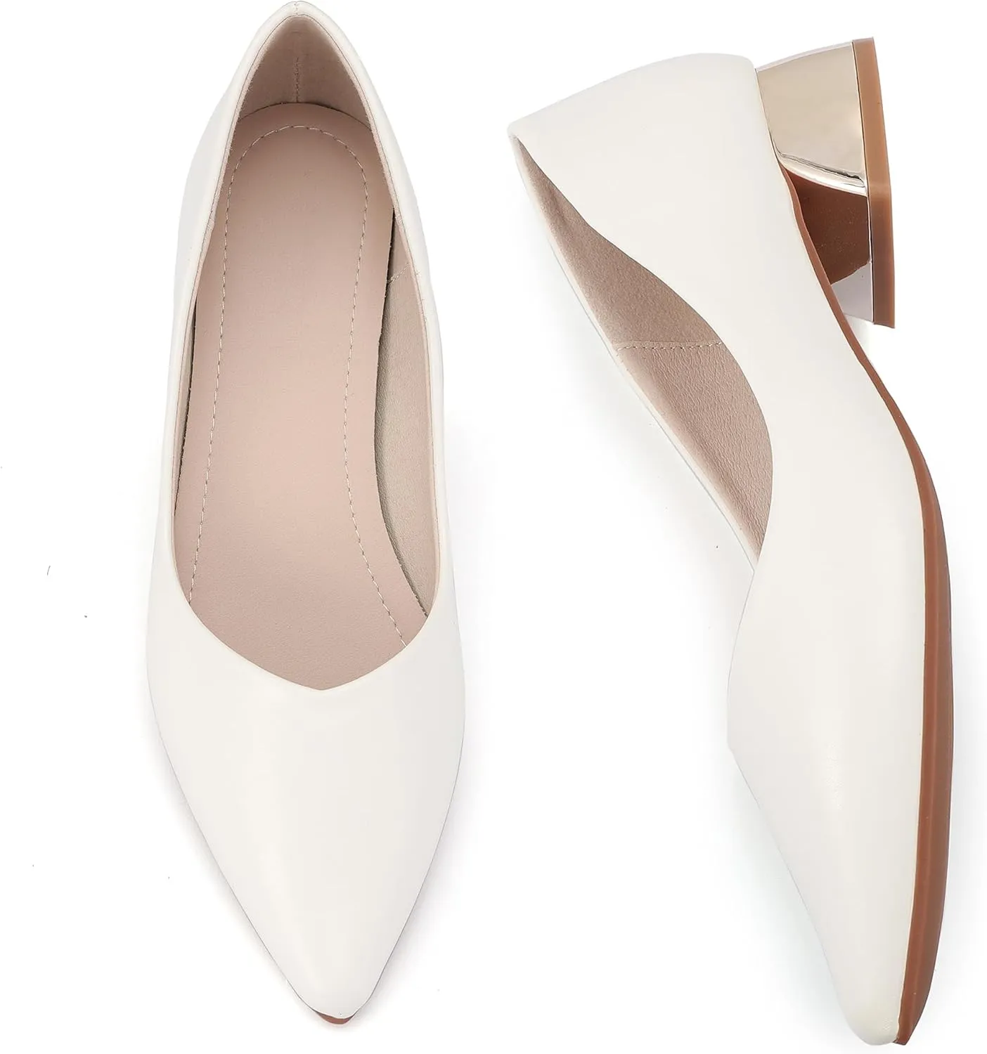 Women's Chunky Closed Toe Low Block Heels Work Pumps Comfortable Dress Wedding Shoes for Party Office