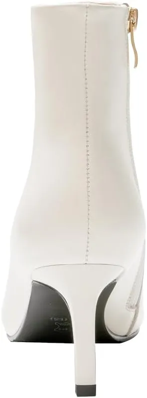 Women's Classic Pointed Toe Heels Leather Ankle Boots