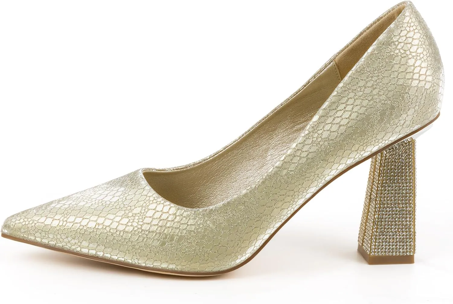 Women's Closed Pointed Toe Pumps Chunky Block High Heel Dress Office Party Wedding Shoes for Women