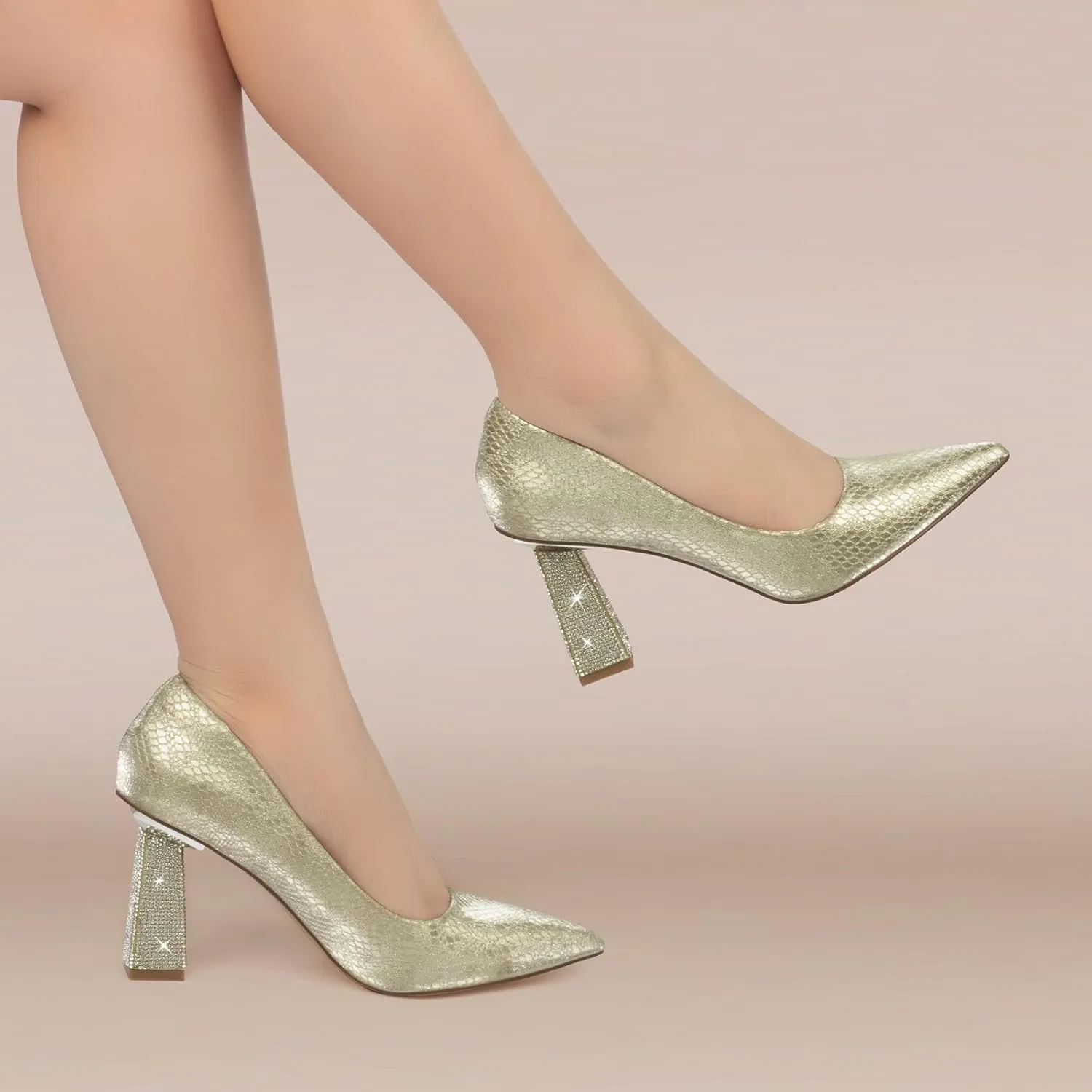 Women's Closed Pointed Toe Pumps Chunky Block High Heel Dress Office Party Wedding Shoes for Women