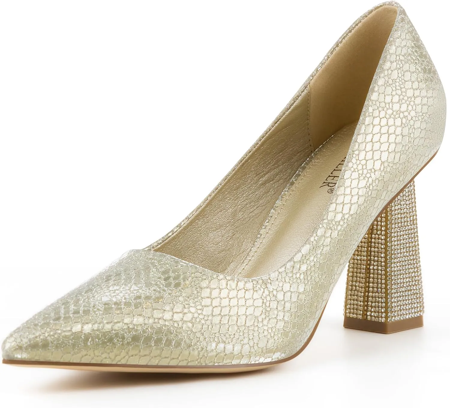 Women's Closed Pointed Toe Pumps Chunky Block High Heel Dress Office Party Wedding Shoes for Women