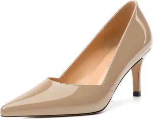 Women's Closed Toe High Stiletto Heels Dress Pointed Toe Daily Patent Pumps Shoes