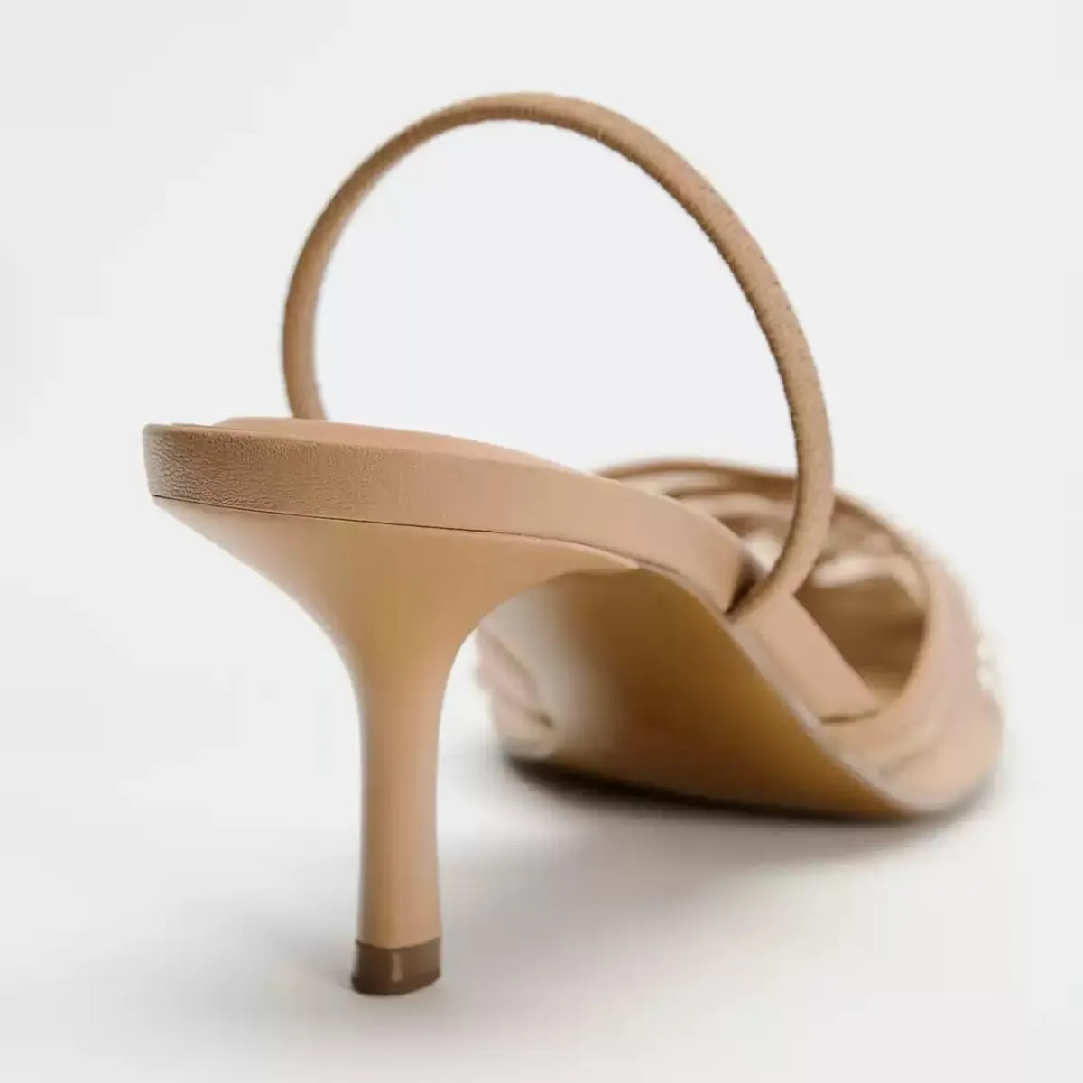 Women's Embroidered Mesh Slingback Pumps with Pointed Toe & Thin Heels - Elastic Strap Dress Shoes for Women Perfect for Parties & Formal Events for Women