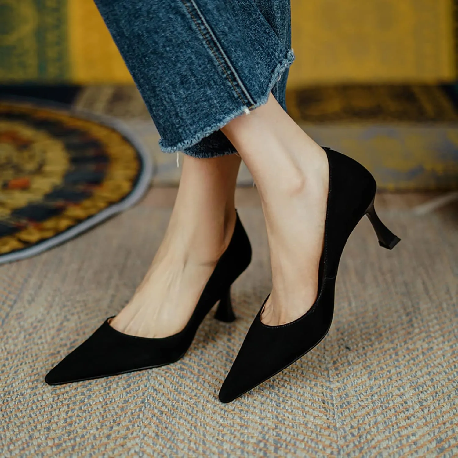 Women’s Heels Stiletto Slip Pointed Toe High Heel Dress Shoes Comfortable Pumps for Office, Business, Casual, Party, Wedding