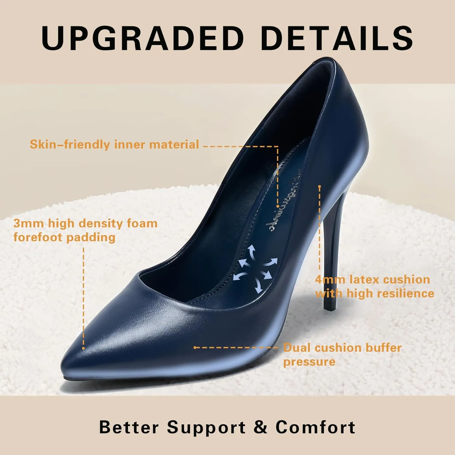 Womens High Heels 4 Inch Closed Pointed Toe Pumps Stiletto Heels for Women Dress Sexy Wedding Pumps