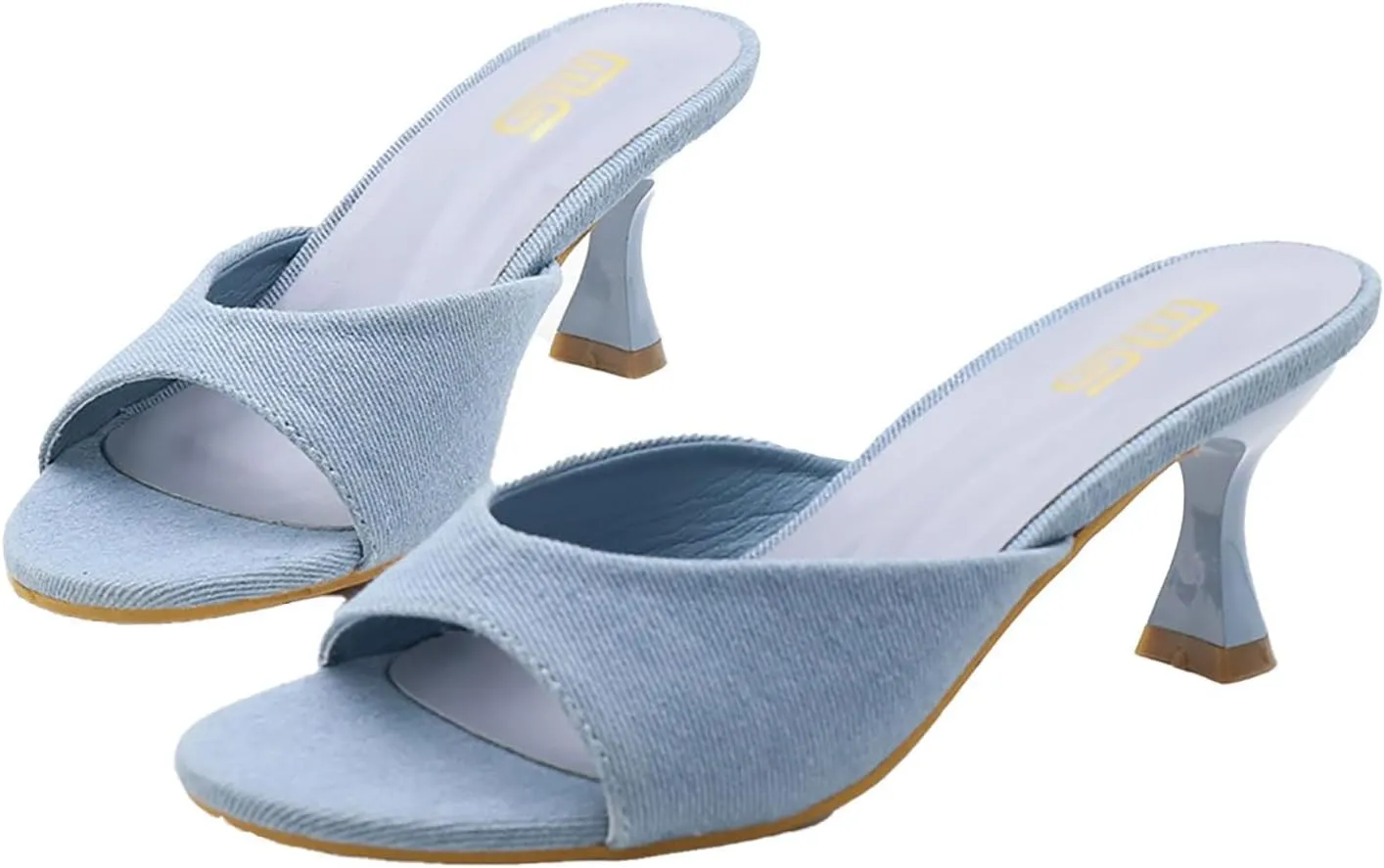 Women's Kitten Heel Open Toe Slip On Slide Sandals,Summer Sexy Low Heeled Slipper Slides Outdoor Daily Party Wedding Dress Shoes Casual Summer Mules Sandals