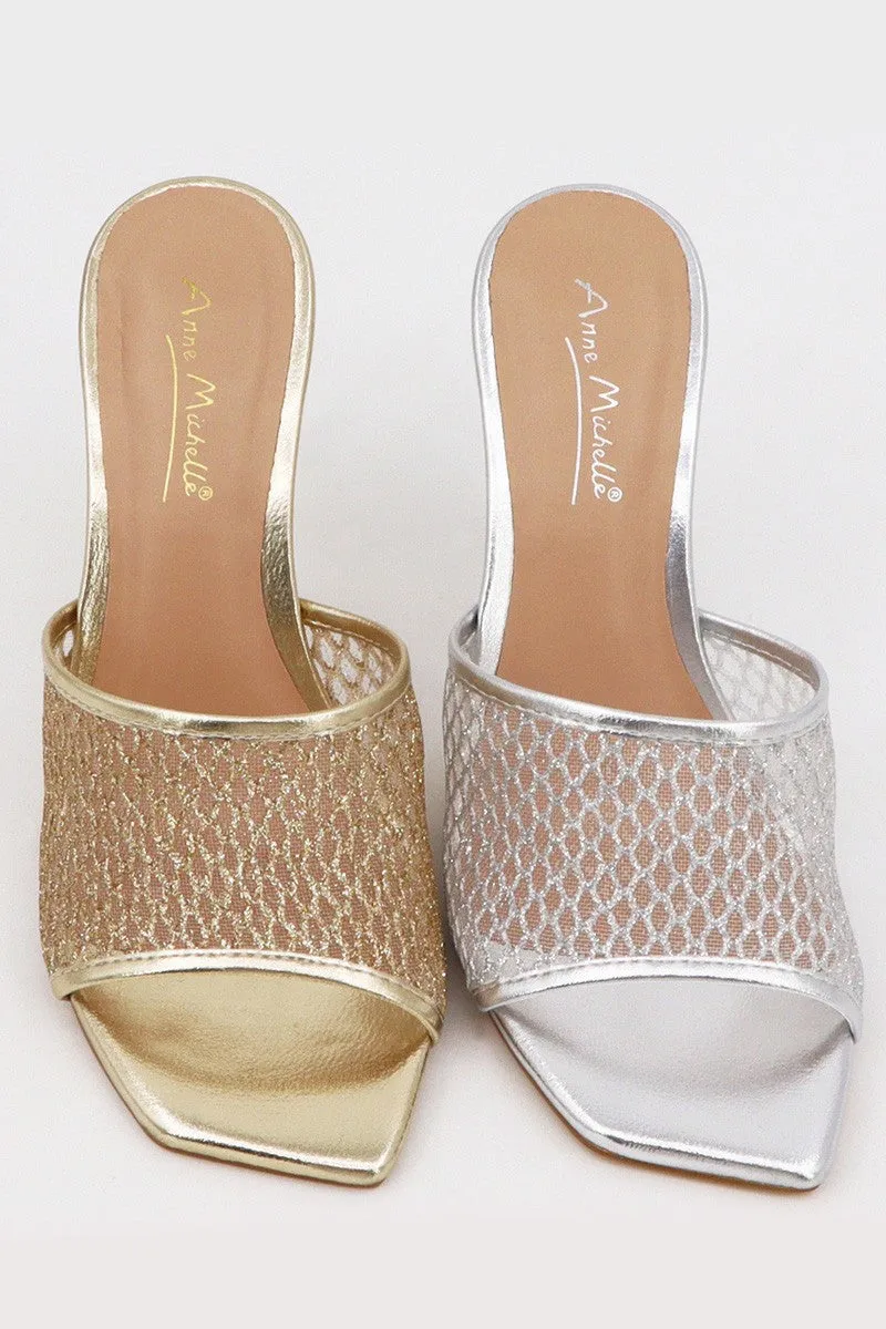 Women's Metallic Mesh Heel - ONE08
