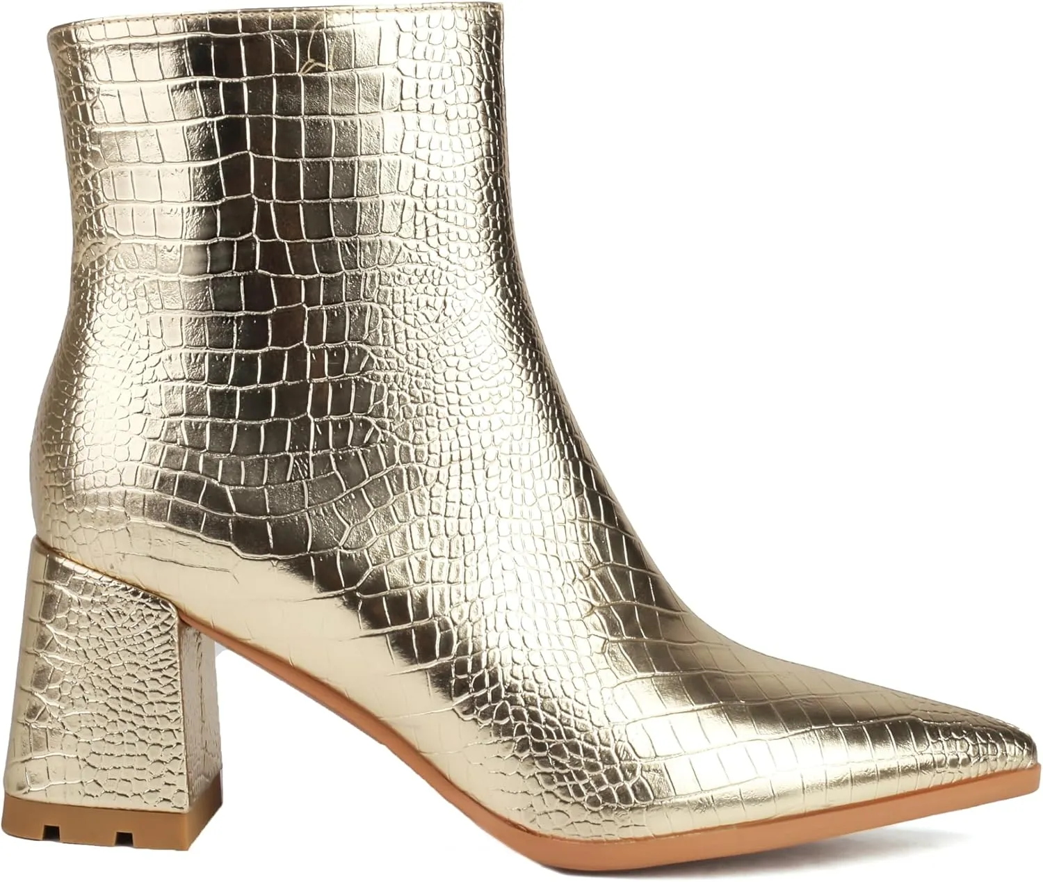 Women's Pointed Toe Boots Block Chunky Heel Ankle Booties