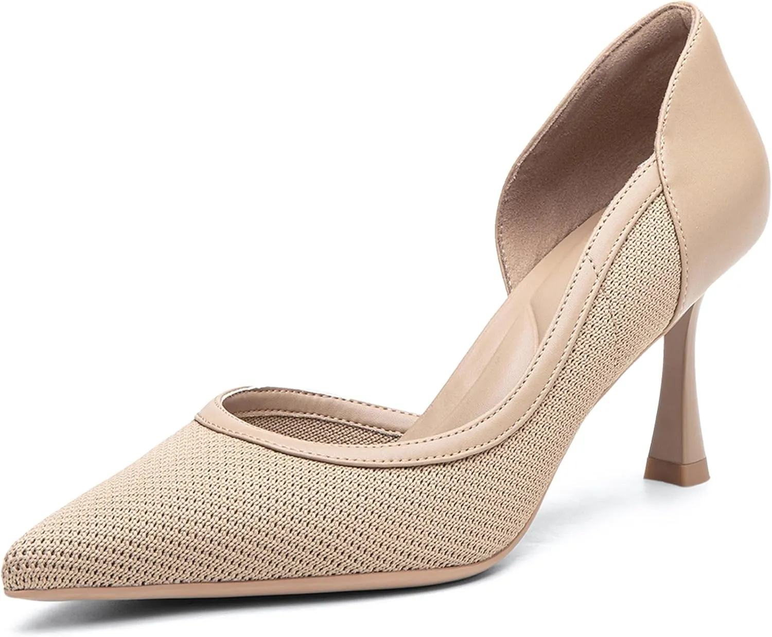 Women's Pointed Toe Kitten Heel Pumps - 2.9 Inch Low Closed Toe Dress Shoes for Wedding, Party, Comfortable Work Pumps