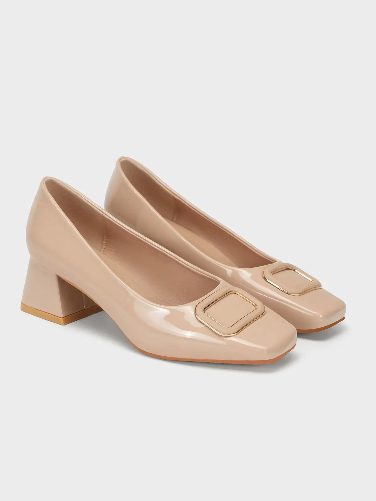 Women's "AWILDA" Square Toe Block Heel Courts
