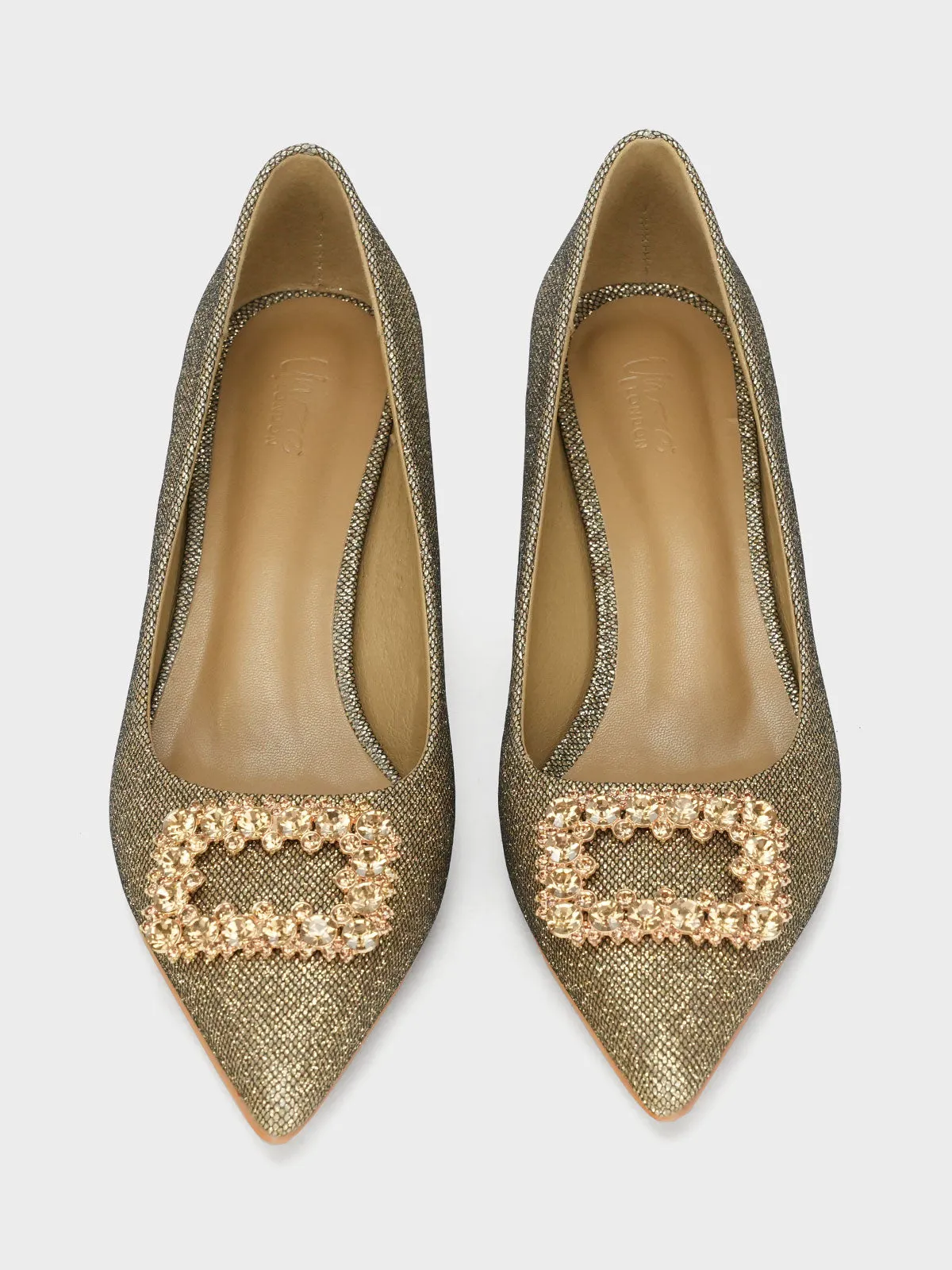 Womens "FENUKU" Diamante Brooch Courts