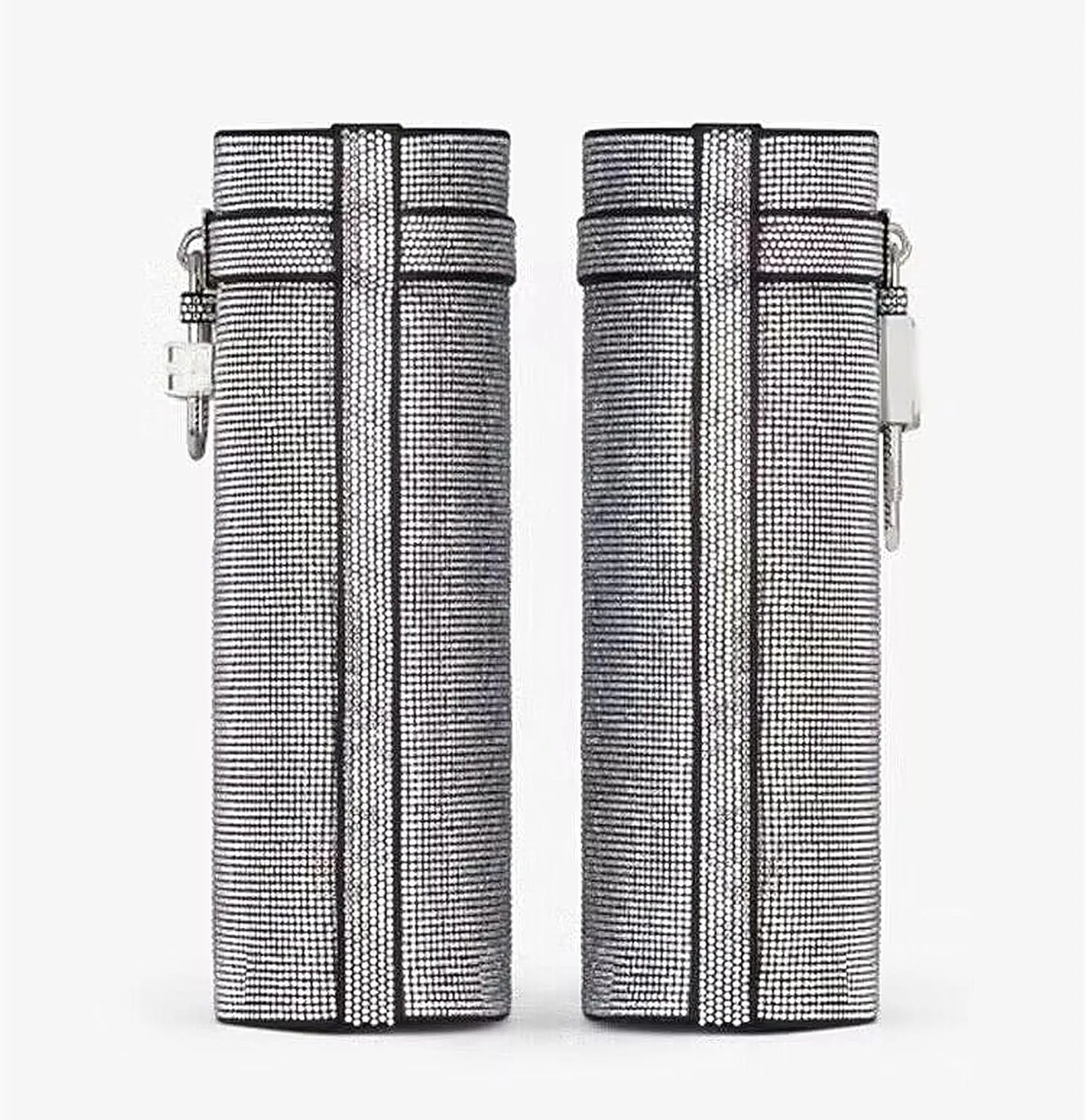 Women's Rhinestone Western Boots Silver Crystal Ankle with Metallic Lock and Wedge Heel Sparkly Cowboy Booties Winter Fall Dress Comfortable Slouch Fashion