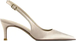Womens Satin Pointed Toe Kitten Heel Slingback Pumps Fashion Closed-Toe Comfort Low Heel Sexy Dressy Sandals with Adjust Ankle Strap for Daily Party Office