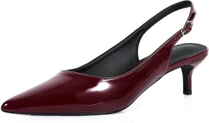 Women's Slingback Kitten Heels 2 inch Low Heel Pointed Closed Toe Pumps Shoes