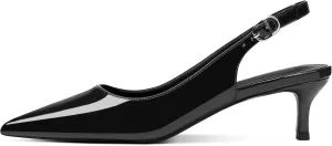 Women's Slingback Kitten Heels 2 inch Low Heel Pointed Closed Toe Pumps Shoes