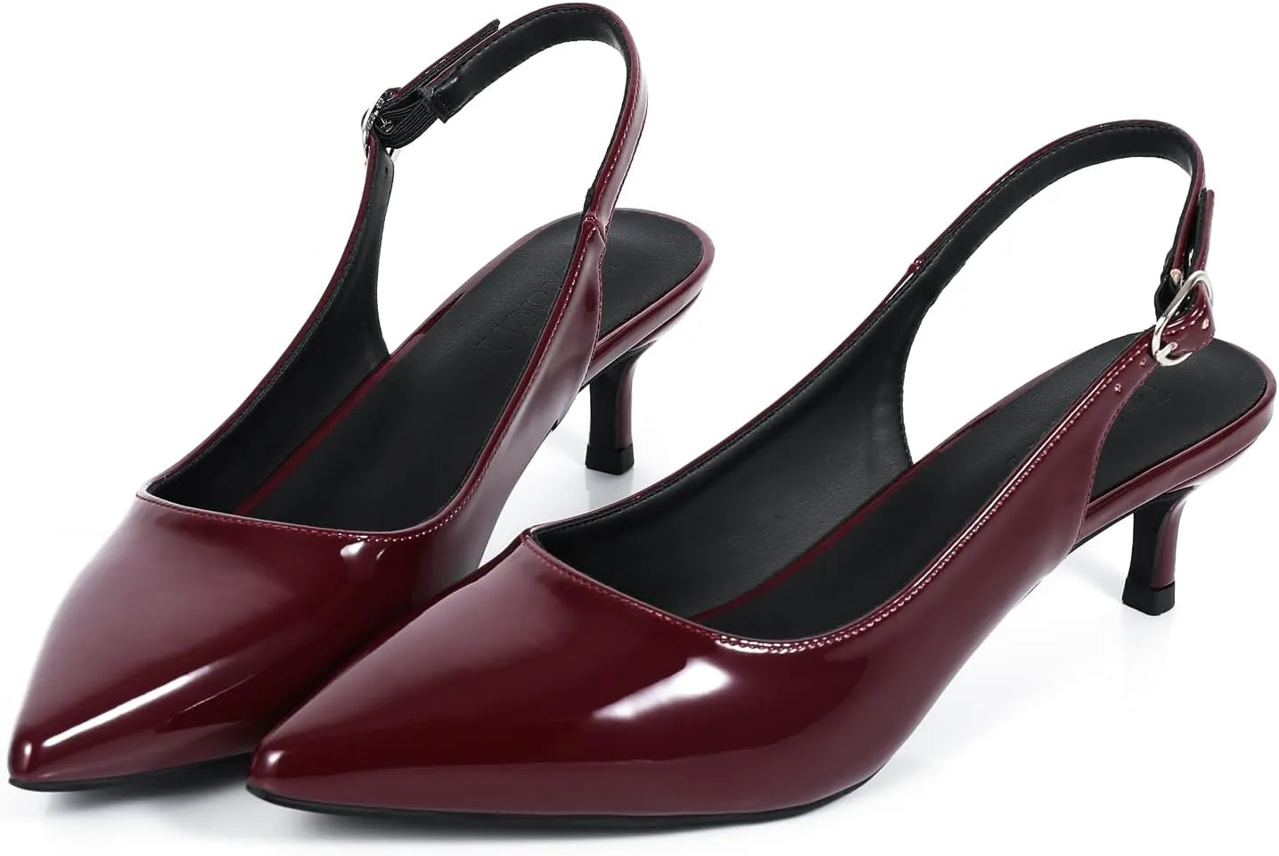 Women's Slingback Kitten Heels 2 inch Low Heel Pointed Closed Toe Pumps Shoes