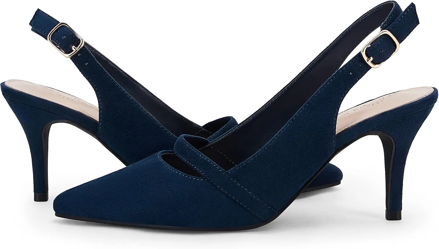 Women's Slingback Kitten Heels Pumps Pointed Toe Backless Stiletto Dress Shoes