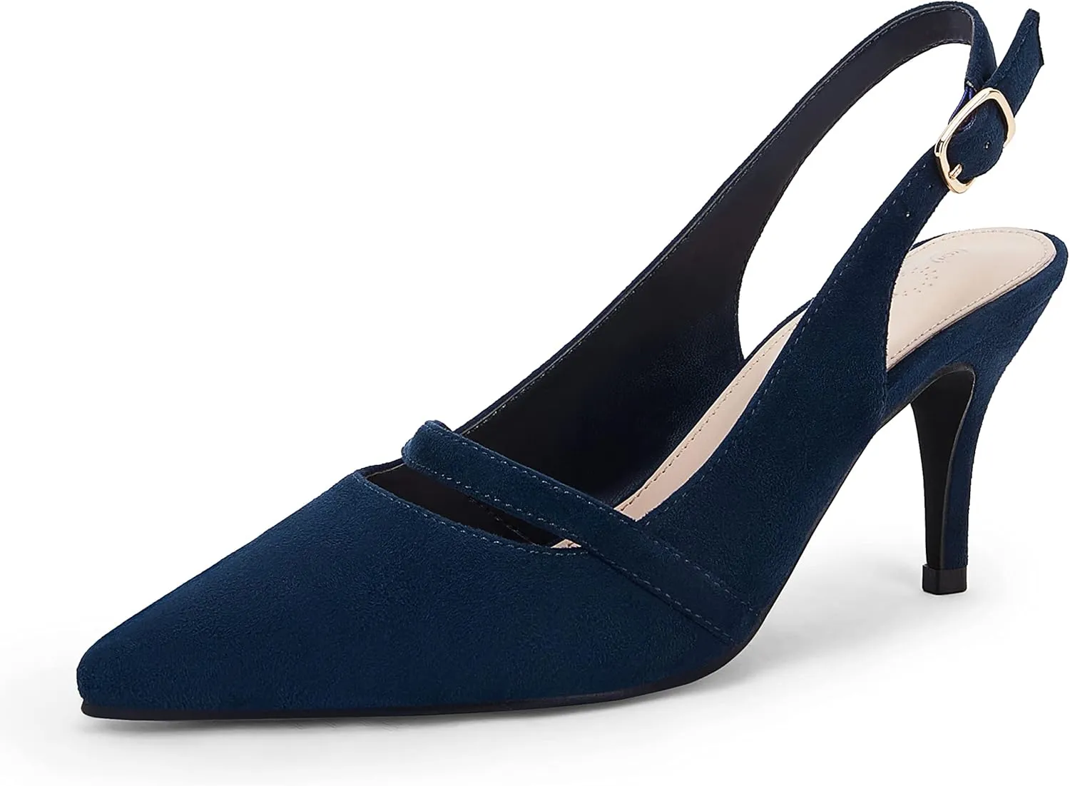 Women's Slingback Kitten Heels Pumps Pointed Toe Backless Stiletto Dress Shoes