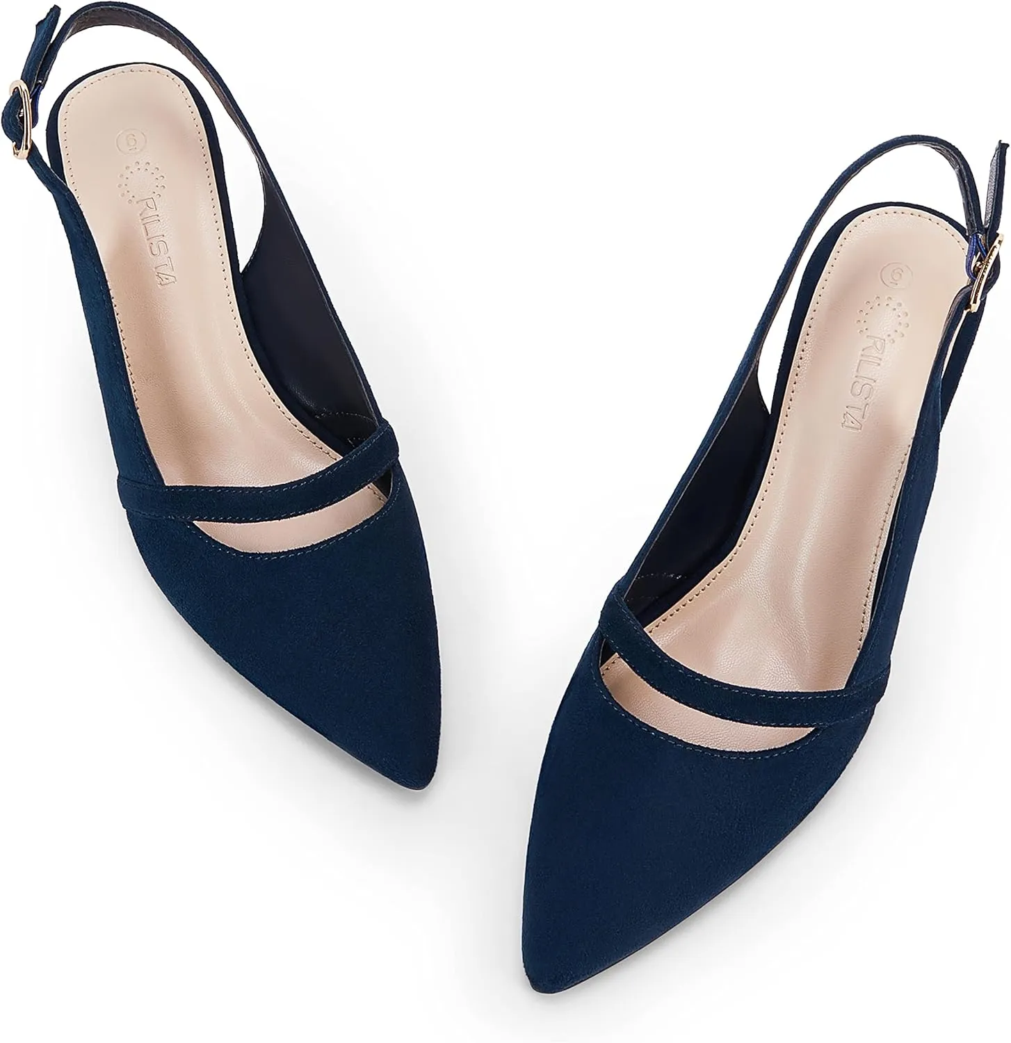 Women's Slingback Kitten Heels Pumps Pointed Toe Backless Stiletto Dress Shoes