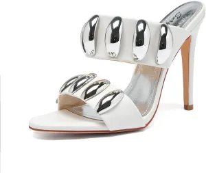 Womens Stiletto Heel Sandals Jeweled Pointed Open-Toe Dressy Weddings Parties Nightclub Shoes