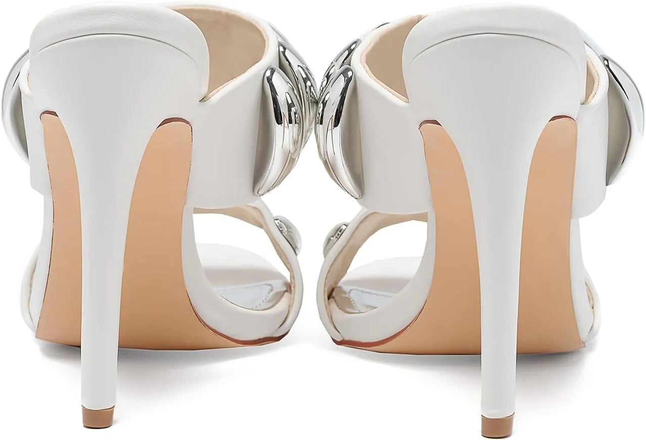 Womens Stiletto Heel Sandals Jeweled Pointed Open-Toe Dressy Weddings Parties Nightclub Shoes