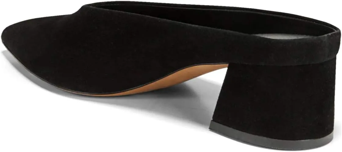 YDN Women Retro Pointed Toe Mules Pumps Block Mid Heel Slip On Slide Sandal Comfort Clog Shoes