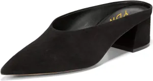 YDN Women Retro Pointed Toe Mules Pumps Block Mid Heel Slip On Slide Sandal Comfort Clog Shoes