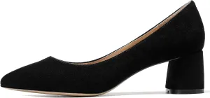 YODEKS Women's 2"/5CM Chunky Heels Classic Closed Pointed Toe Pumps Comfort Slip-on Evening Party Dress Low Heeled Shoes