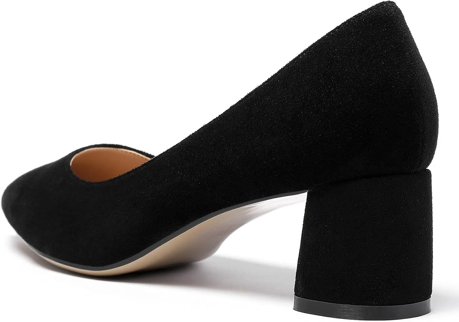 YODEKS Women's 2"/5CM Chunky Heels Classic Closed Pointed Toe Pumps Comfort Slip-on Evening Party Dress Low Heeled Shoes