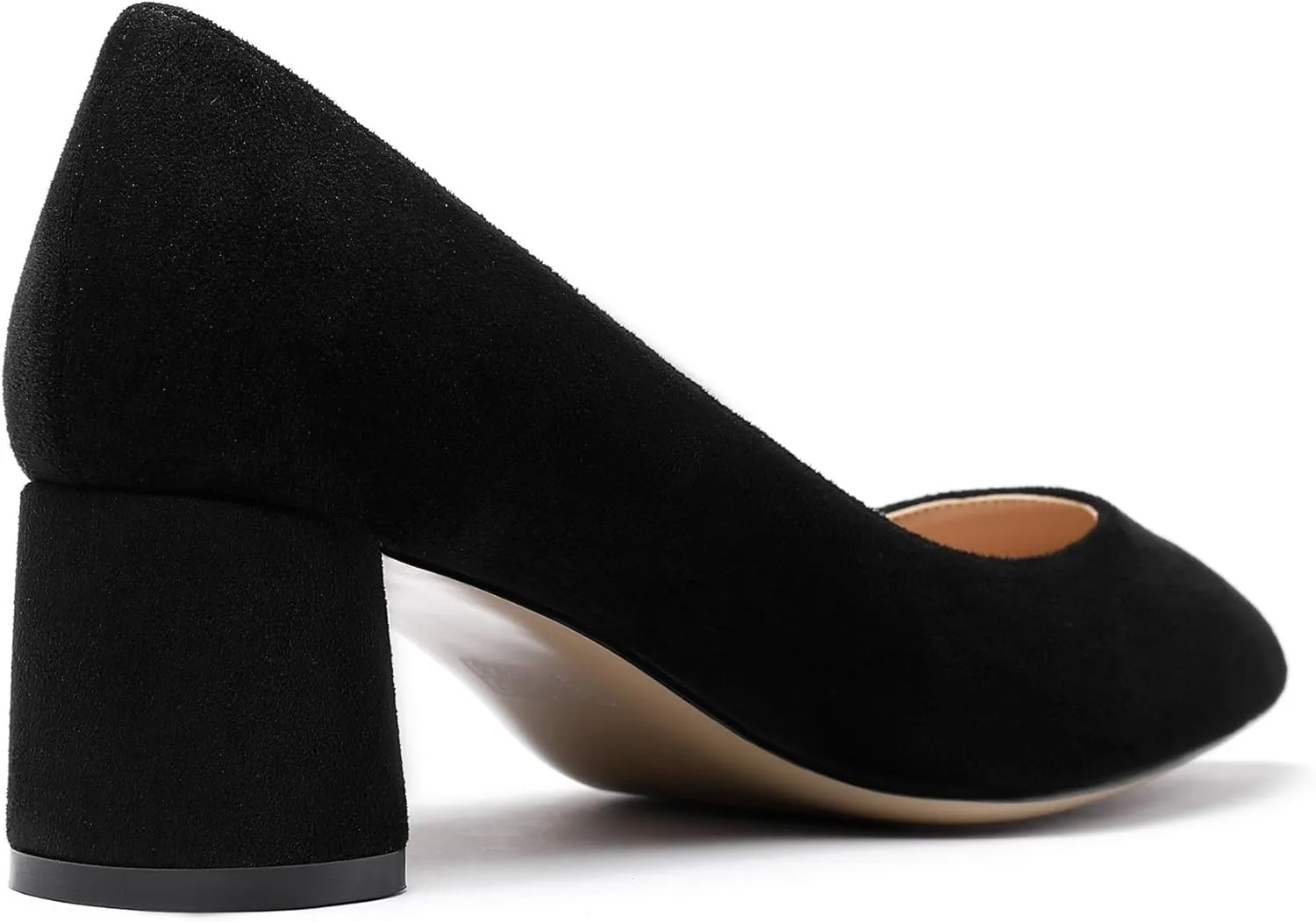 YODEKS Women's 2"/5CM Chunky Heels Classic Closed Pointed Toe Pumps Comfort Slip-on Evening Party Dress Low Heeled Shoes