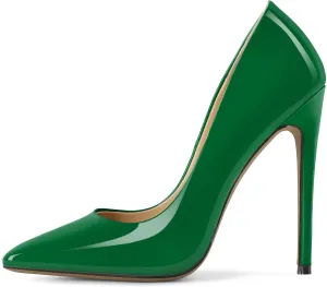 YODEKS Womens Pointed Toe High Heels Slip On Stiletto Pumps Wedding Party Basic Shoes 12cm