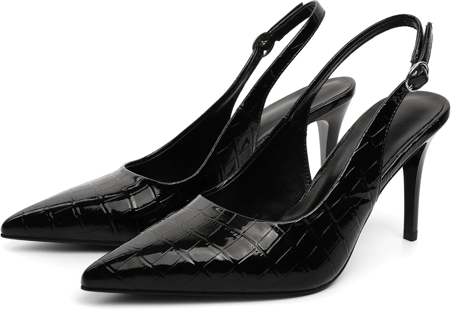YODEKS Women's Rhinestone Slingback Heels Pointed Toe 3.5 Inch High Heel Pumps Wedding Bridal Party Prom Shoes