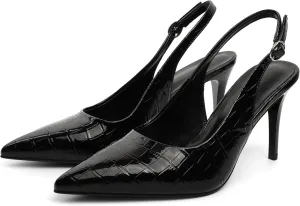 YODEKS Women's Rhinestone Slingback Heels Pointed Toe 3.5 Inch High Heel Pumps Wedding Bridal Party Prom Shoes