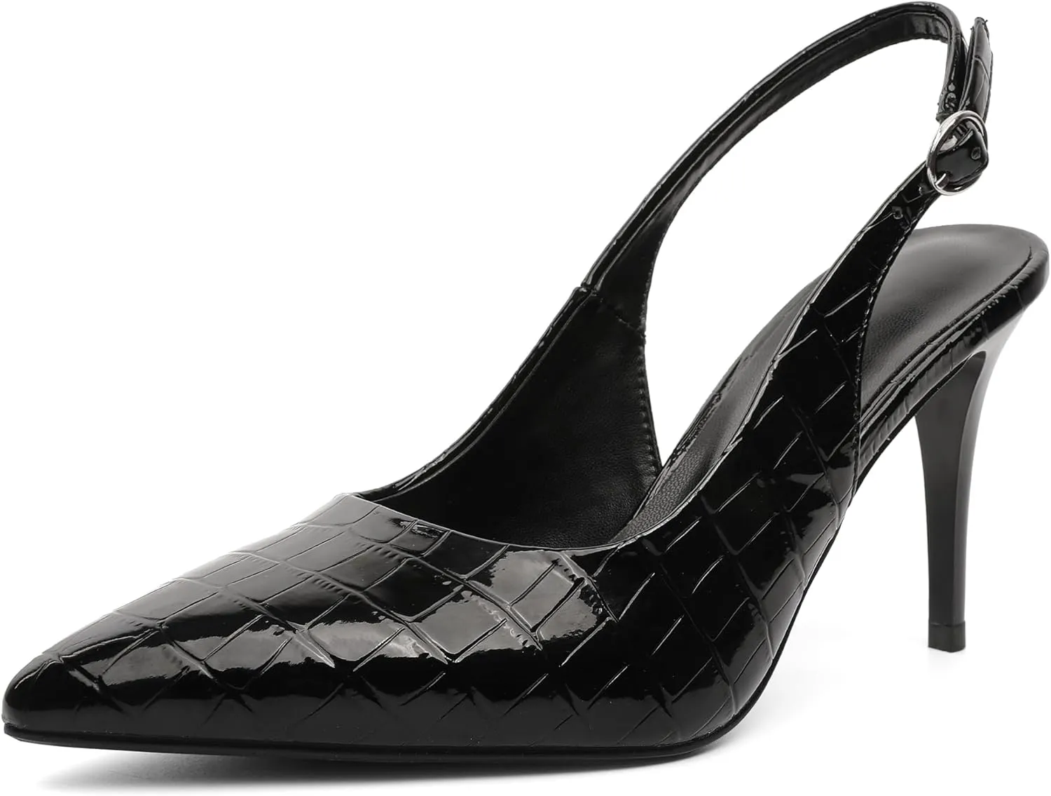 YODEKS Women's Rhinestone Slingback Heels Pointed Toe 3.5 Inch High Heel Pumps Wedding Bridal Party Prom Shoes